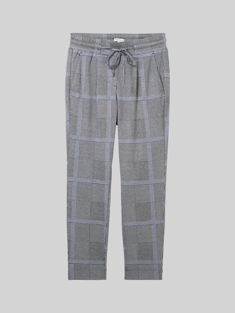 Tom Tailor Loose Fit Hose im Karomuster - Navy Blue Check