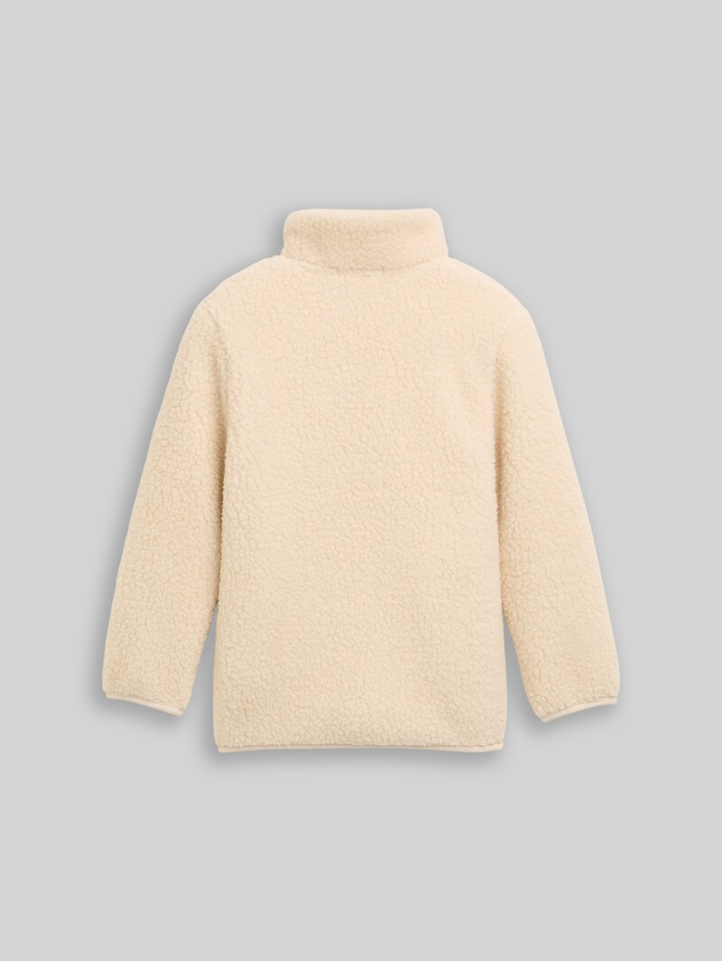 Tom Tailor Teddy Sweatjacke mit Fleece - Cloudy Beige Tom Tailor Teddy Sweatjacke mit Fleece - Cloudy Beige