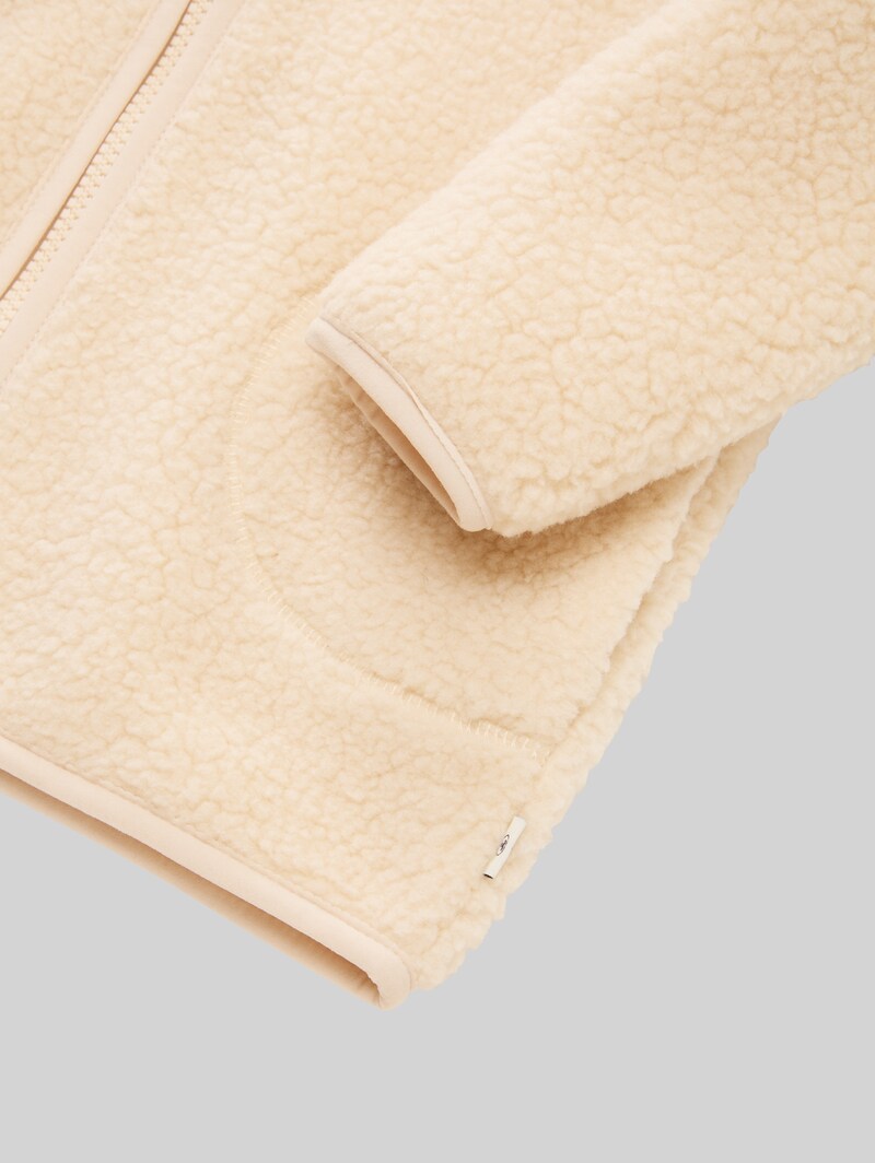 Tom Tailor Teddy Sweatjacke mit Fleece - Cloudy Beige