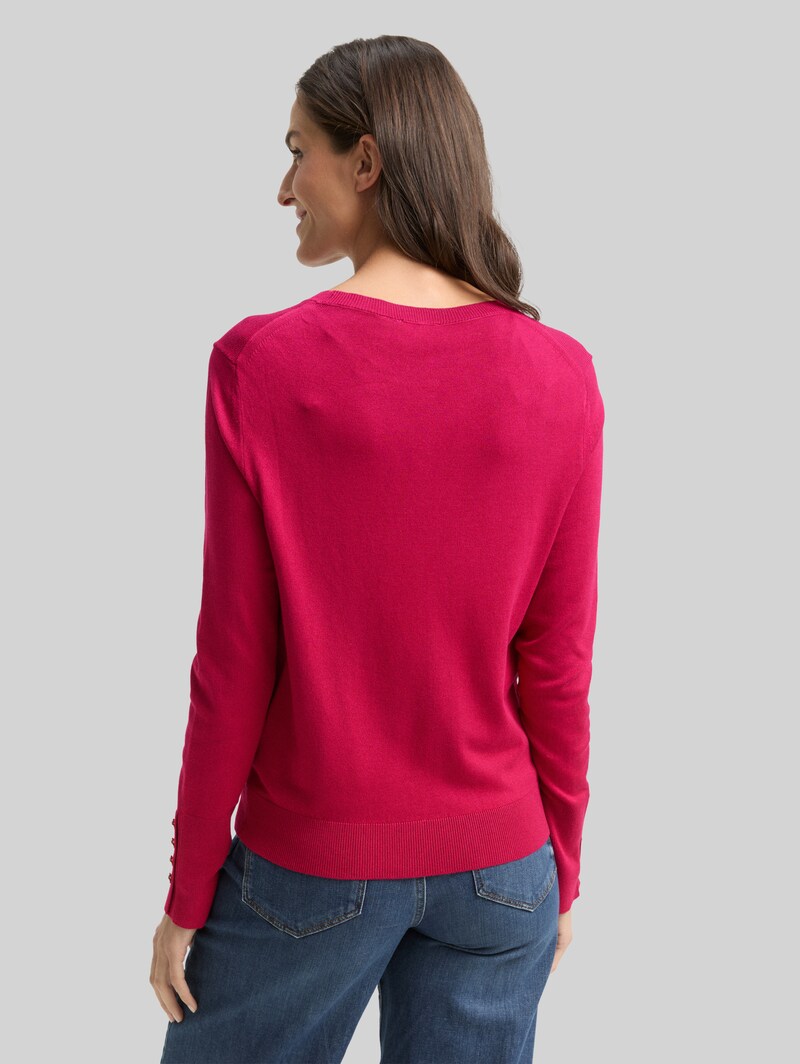 Tom Tailor Strickpullover mit Knopf-Details - Dark Pink