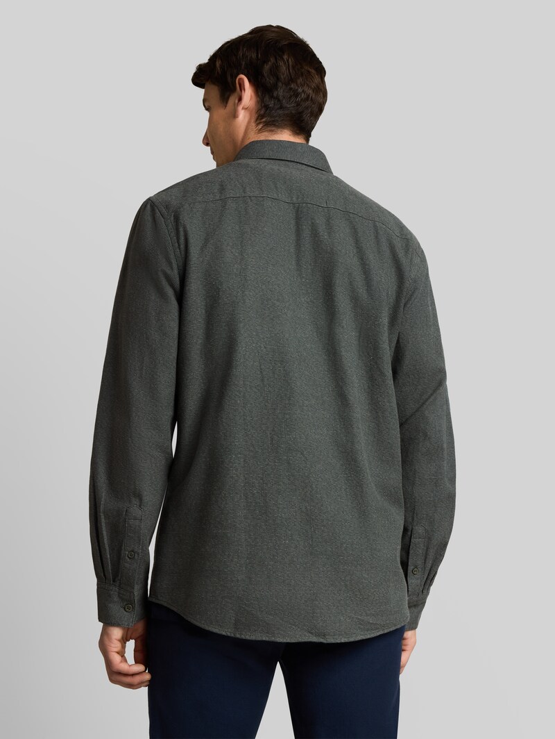 Tom Tailor Regular Fit Hemd aus Baumwolle - Green Based Structure