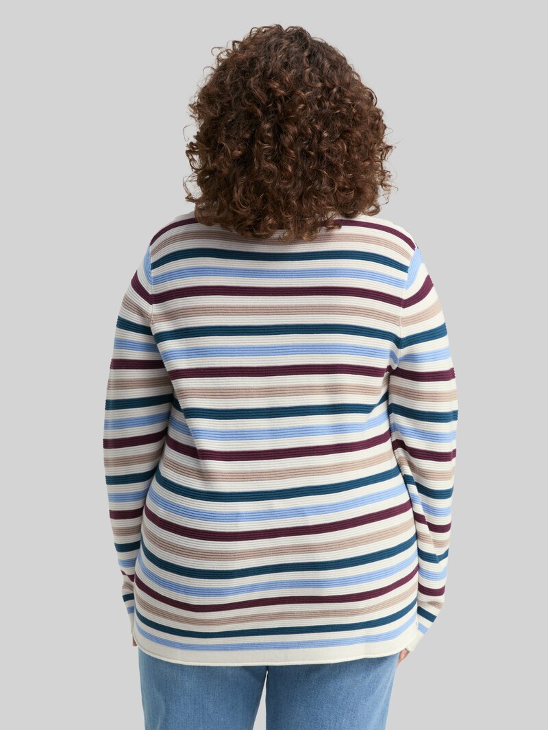 Tom Tailor Plus Size - Strickpullover aus Bio-Baumwolle - Teal Colored Ottoman Knit