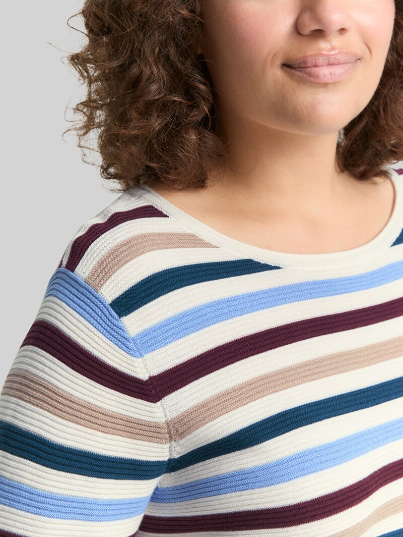 Tom Tailor Plus Size - Strickpullover aus Bio-Baumwolle - Teal Colored Ottoman Knit