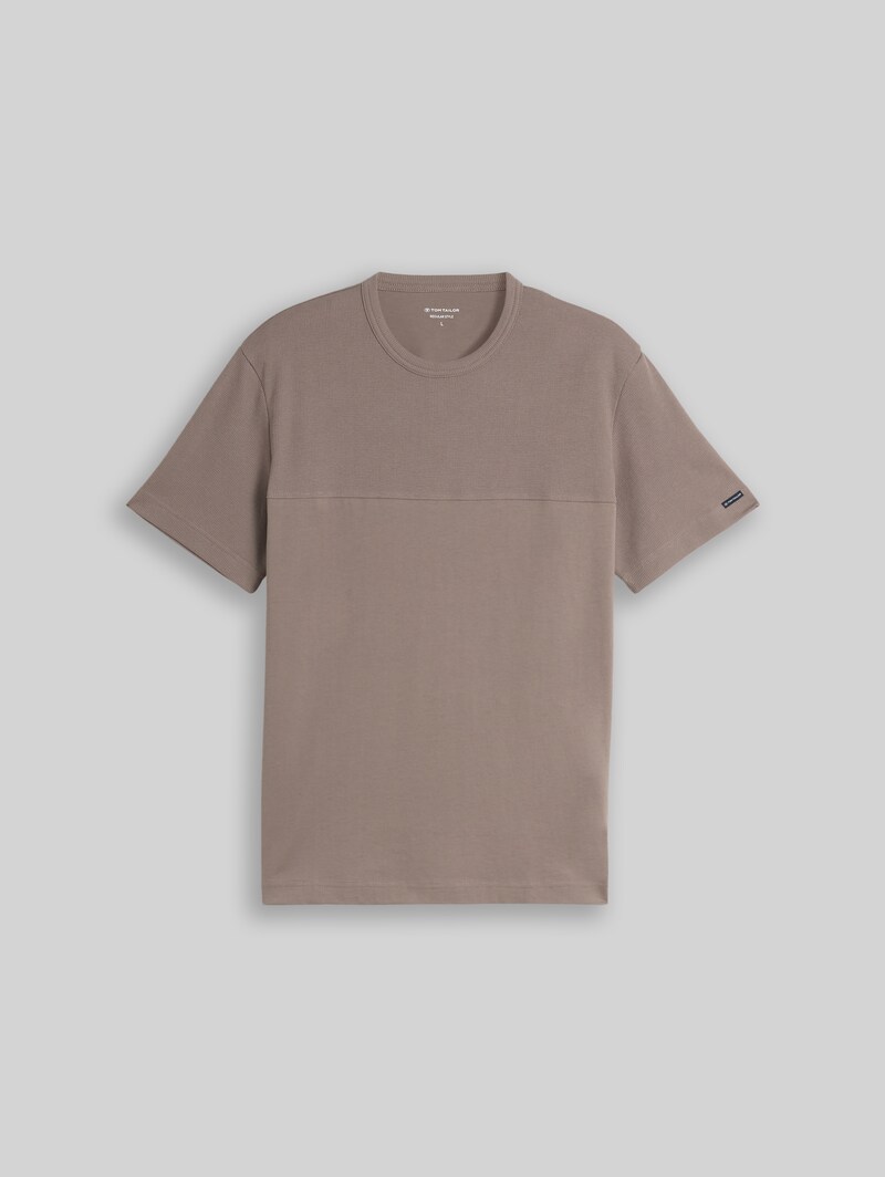 Tom Tailor T-Shirt aus Baumwolle - Driftwood Taupe