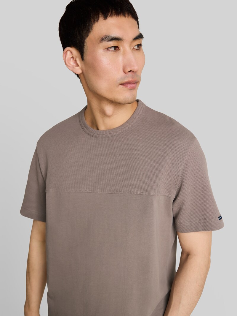 Tom Tailor T-Shirt aus Baumwolle - Driftwood Taupe