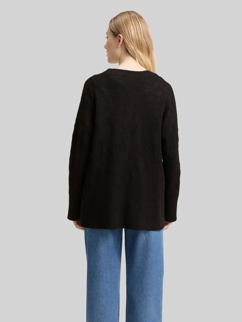 Tom Tailor Oversize Cardigan mit Glitzer-Effekt - Black Lurex Knit