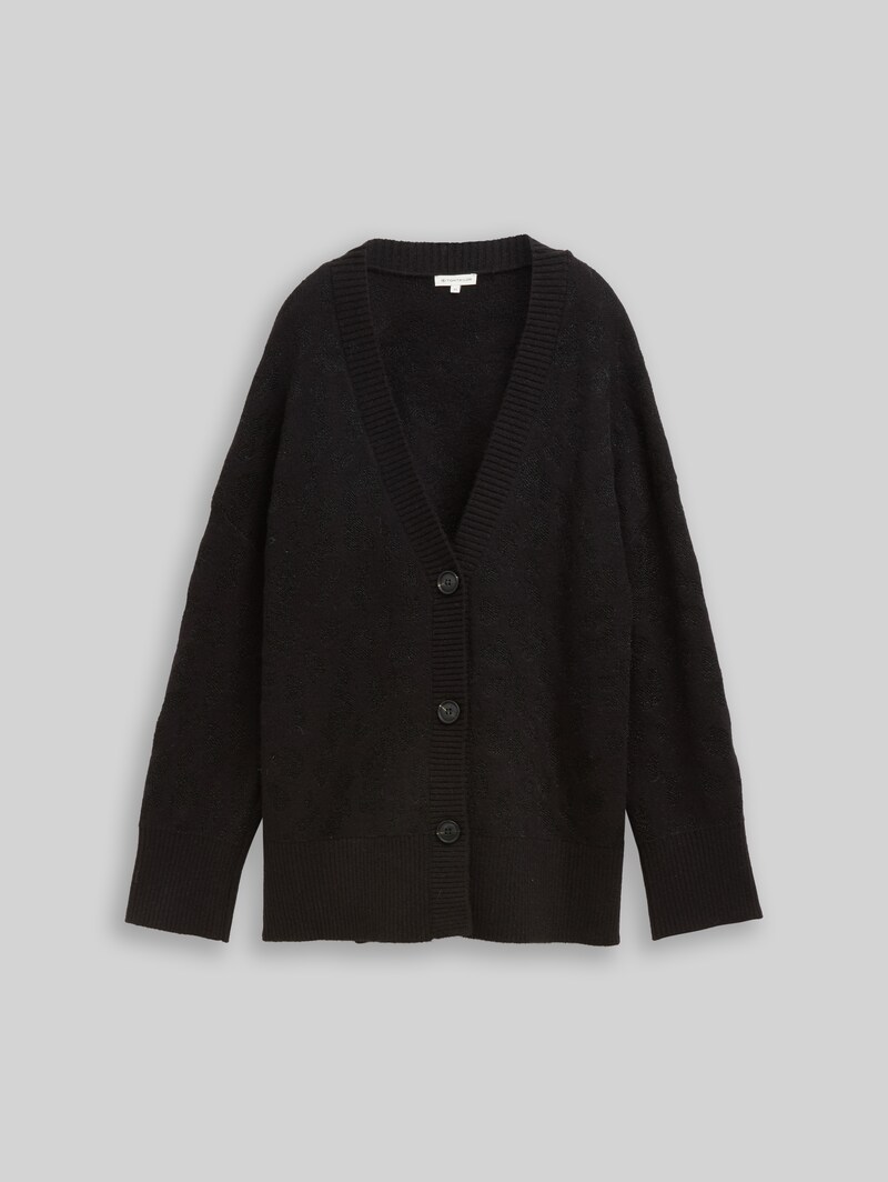 Tom Tailor Oversize Cardigan mit Glitzer-Effekt - Black Lurex Knit