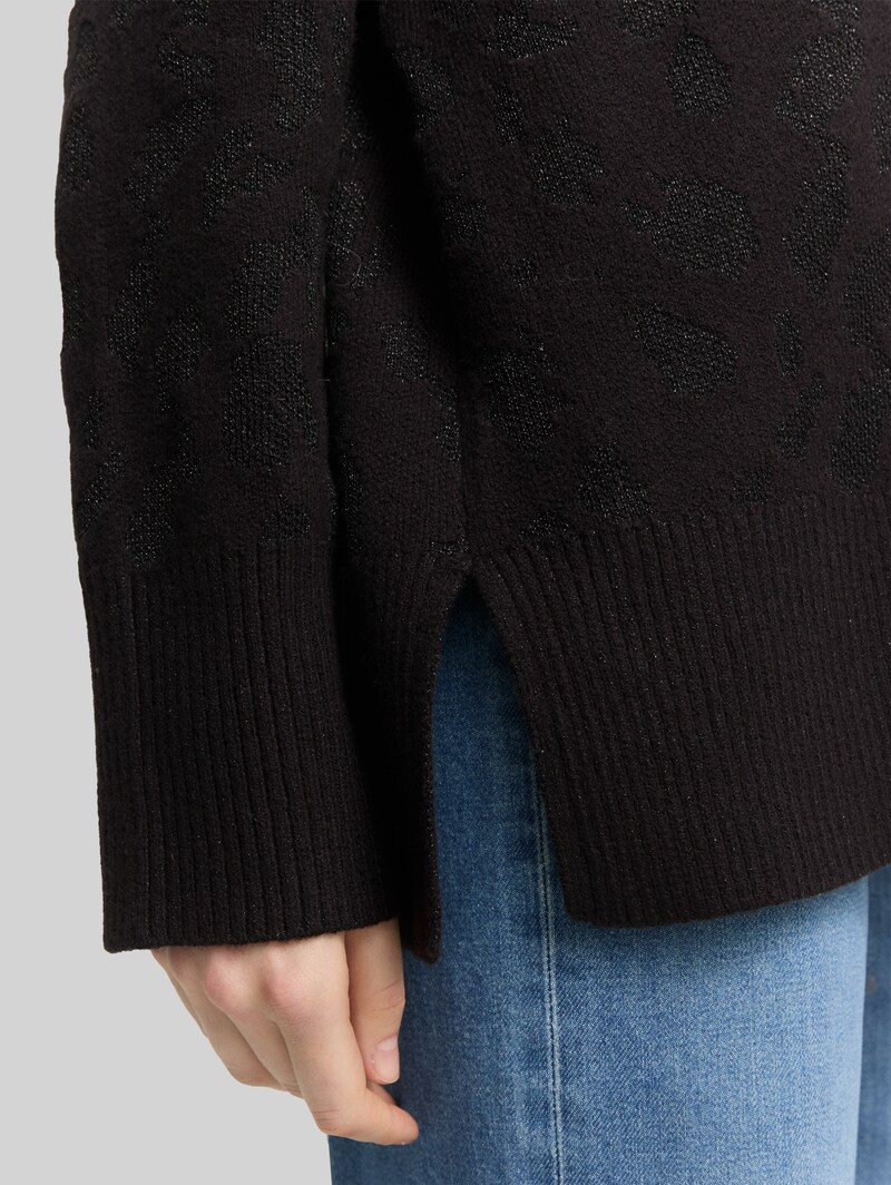 Tom Tailor Oversize Cardigan mit Glitzer-Effekt - Black Lurex Knit
