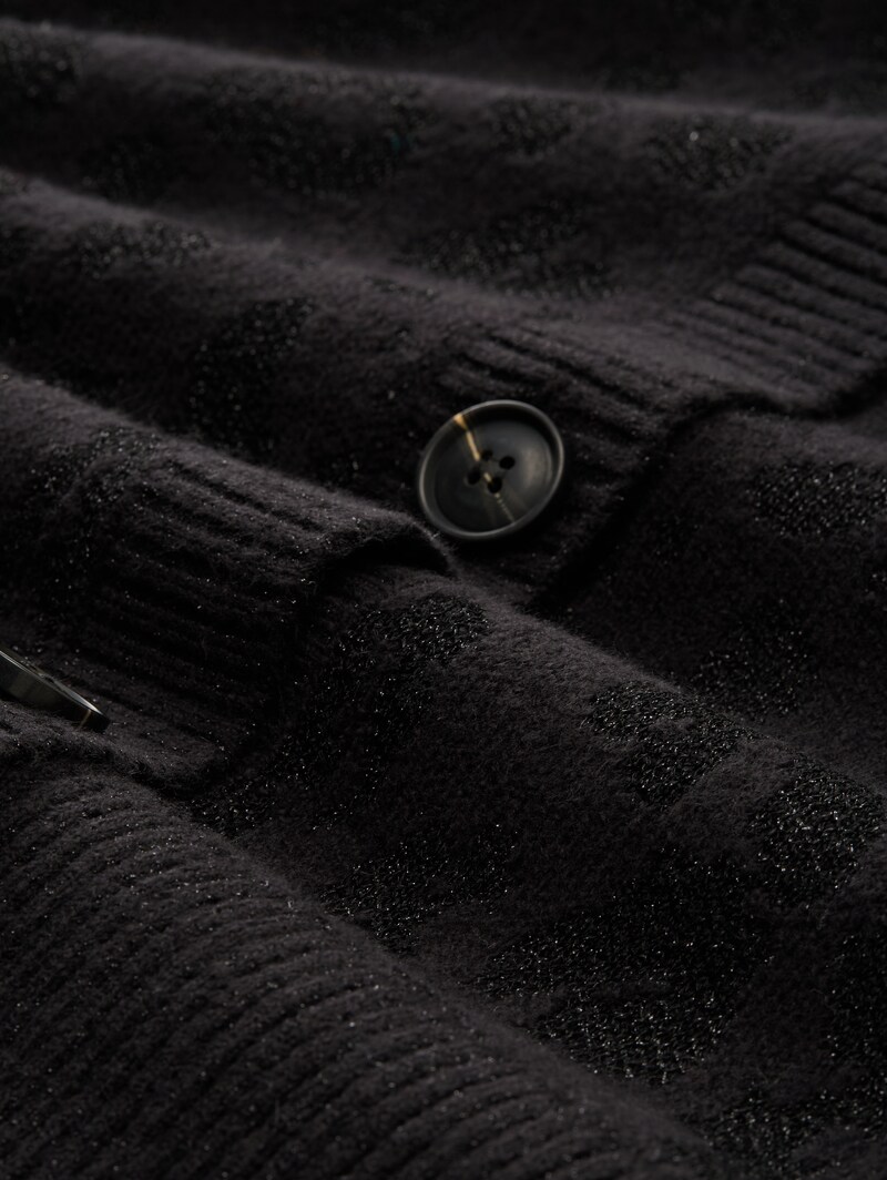 Tom Tailor Oversize Cardigan mit Glitzer-Effekt - Black Lurex Knit