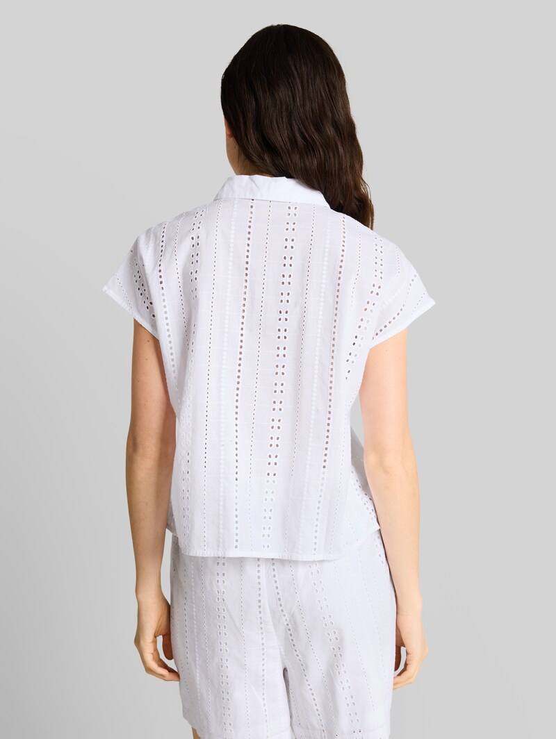 Tom Tailor Bluse mit Lochstickerei - White