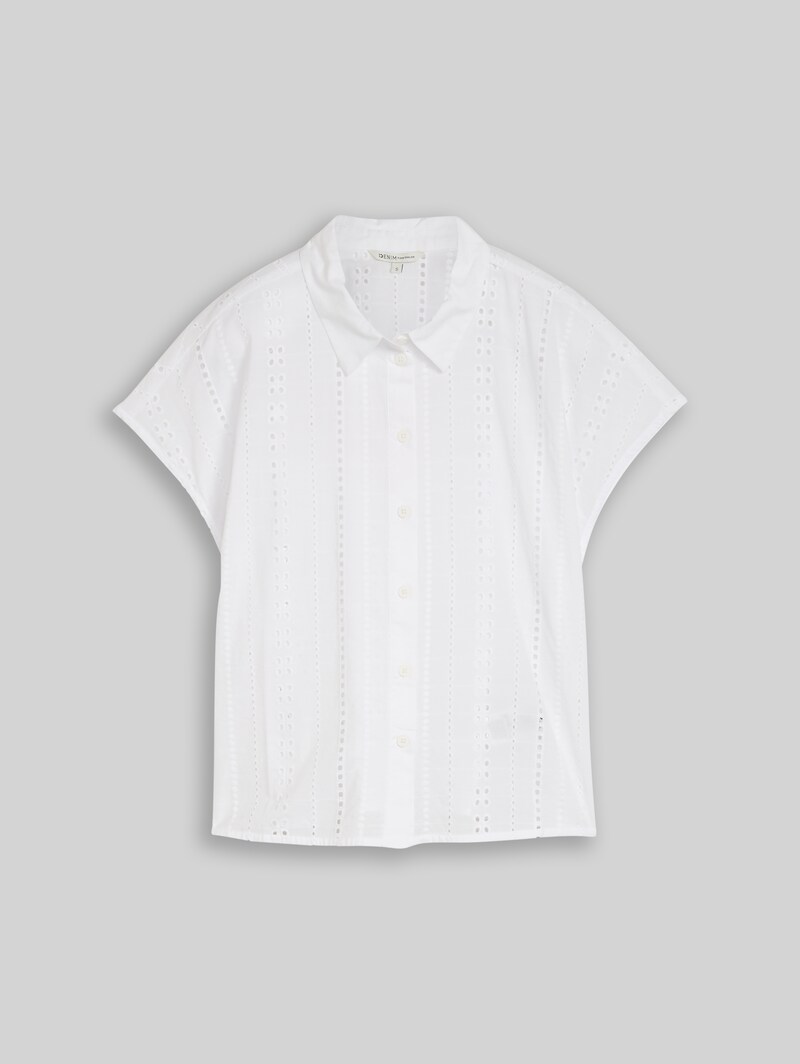 Tom Tailor Bluse mit Lochstickerei - White