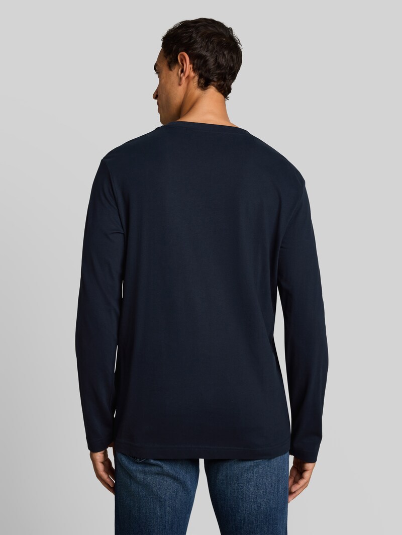 Tom Tailor Langarmshirt mit Logo-Print - Sky Captain Blue