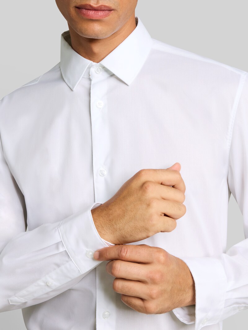 Tom Tailor Regular Fit Hemd mit Stretch - White