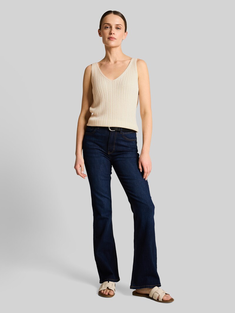 Tom Tailor Stricktop mit V-Ausschnitt - Dove White