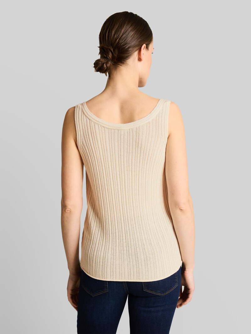 Tom Tailor Stricktop mit V-Ausschnitt - Dove White