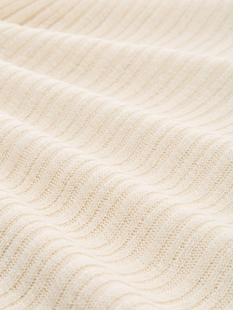 Tom Tailor Stricktop mit V-Ausschnitt - Dove White