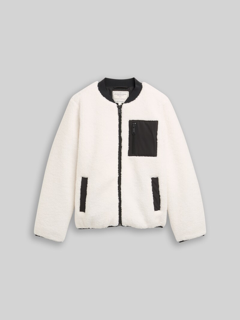Tom Tailor Teddy Bomberjacke - Light Cream Beige
