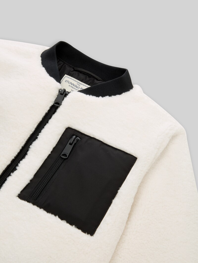 Tom Tailor Teddy Bomberjacke - Light Cream Beige