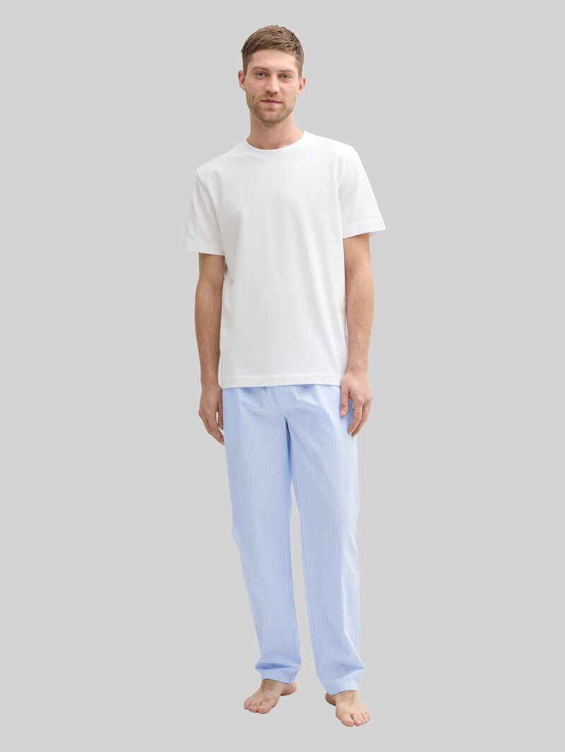 Tom Tailor Pyjama-Hose aus Baumwolle - Blue-light-stripe