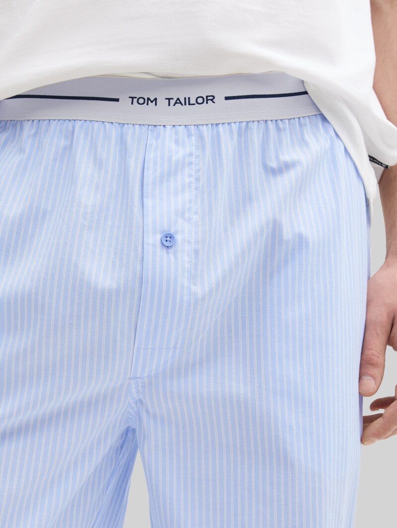 Tom Tailor Pyjama-Hose aus Baumwolle - Blue-light-stripe