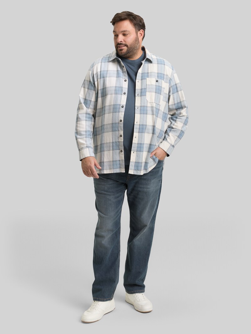 Tom Tailor Plus Size - Hemd mit Karomuster - White Light Blue Check