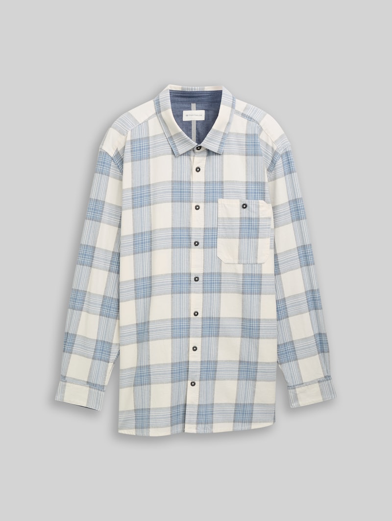 Tom Tailor Plus Size - Hemd mit Karomuster - White Light Blue Check