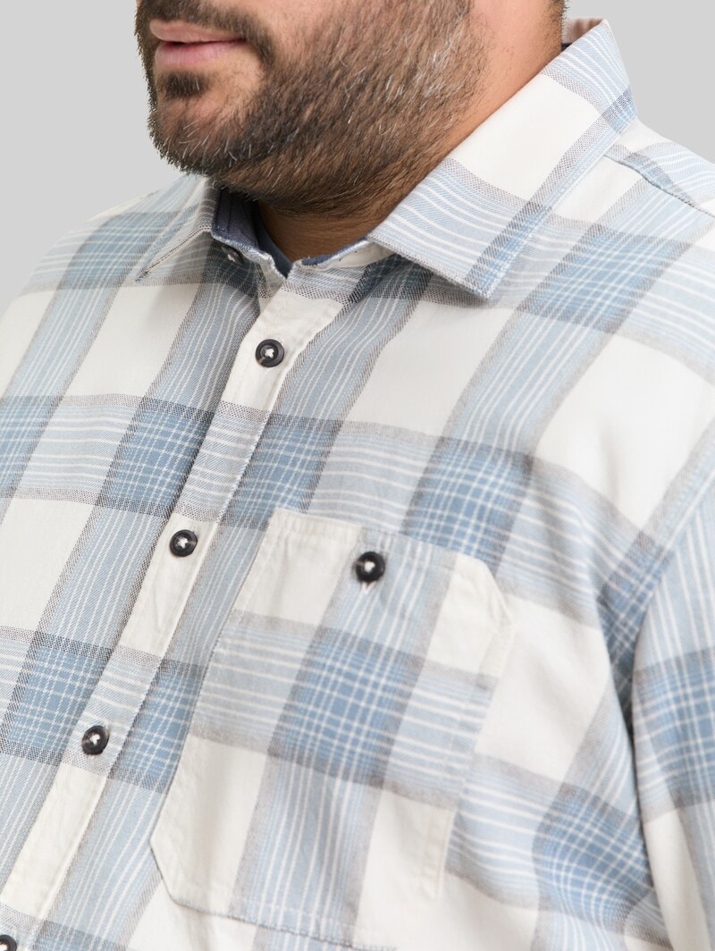 Tom Tailor Plus Size - Hemd mit Karomuster - White Light Blue Check