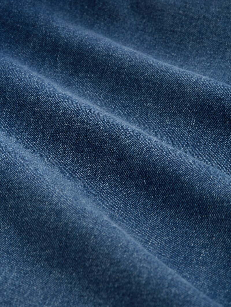 Tom Tailor TTMIJA CULOTTE Jeans mit Gürtel - Used Mid Stone Blue Denim