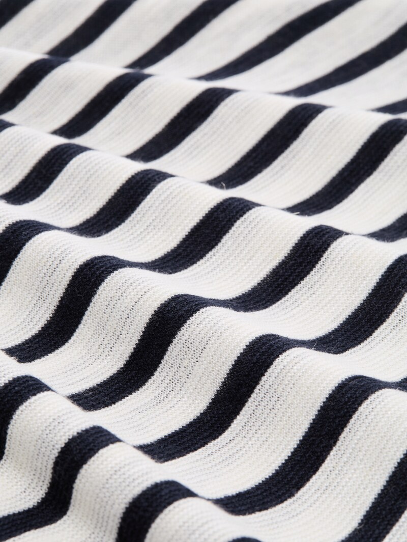 Tom Tailor Strickpullover mit Streifenmuster - Navy Offwhite Blue Stripe