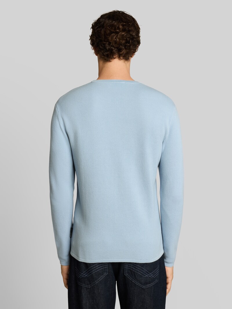 Tom Tailor Strickpullover aus Baumwolle - Light Metal Blue