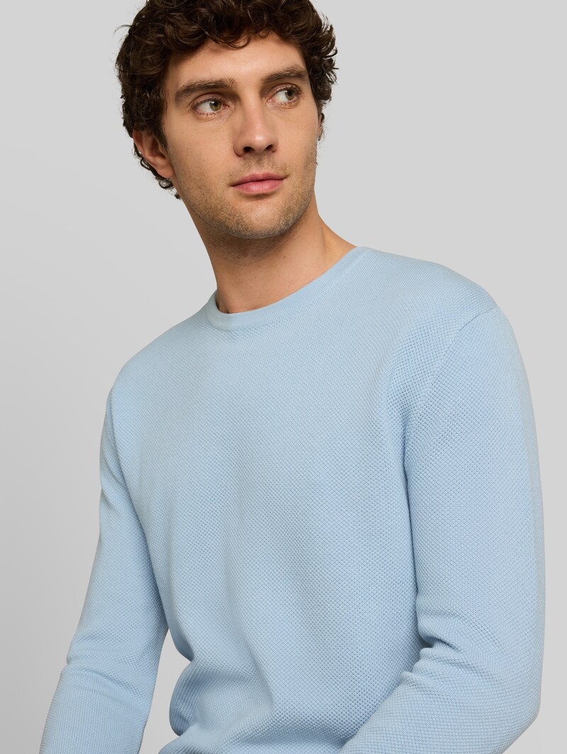 Tom Tailor Strickpullover aus Baumwolle - Light Metal Blue