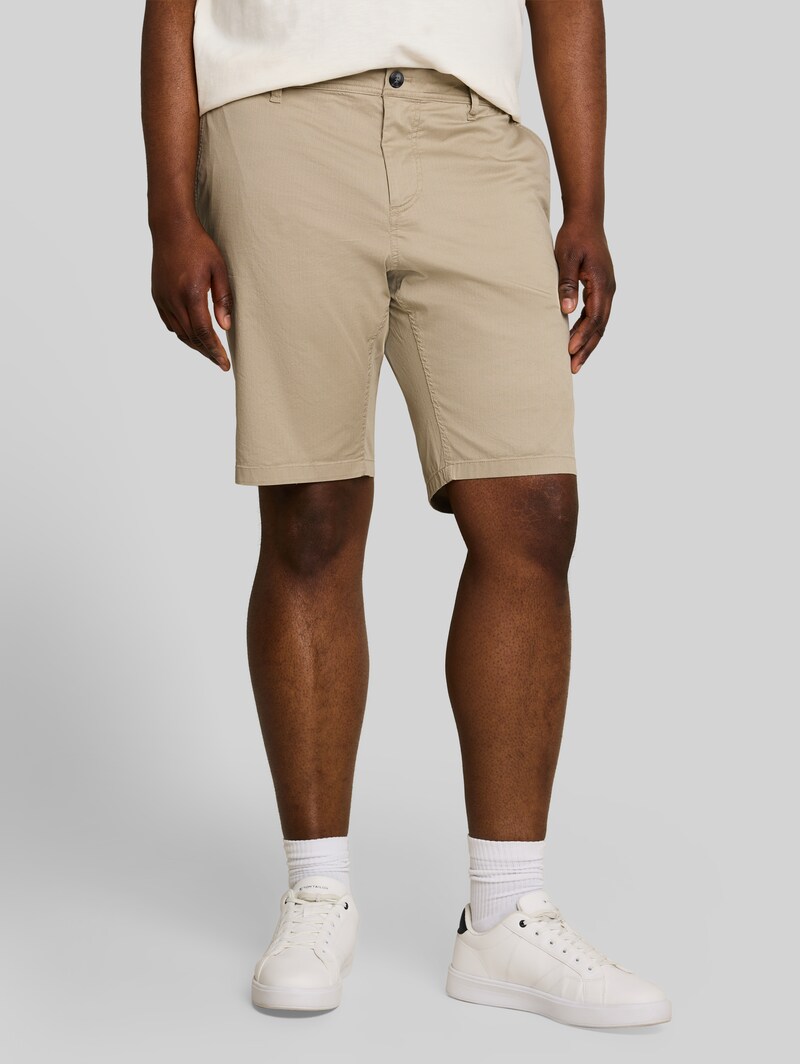 Tom Tailor Plus Size - Slim Chino Shorts - Beige Mini Geometric Print