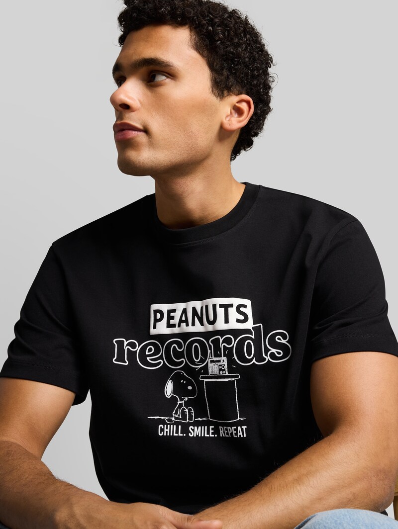 Tom Tailor Relaxed Fit T-Shirt mit Snoopy-Print - Black