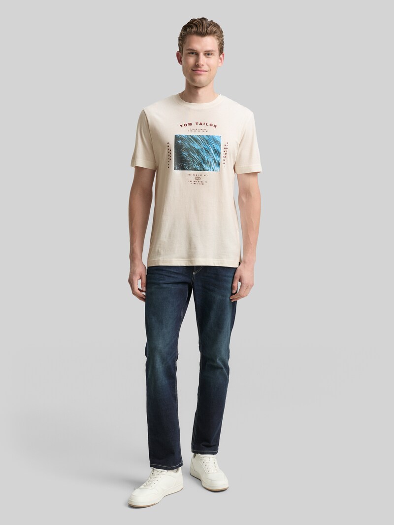 Tom Tailor T-Shirt mit Foto-Print - Gardenia White