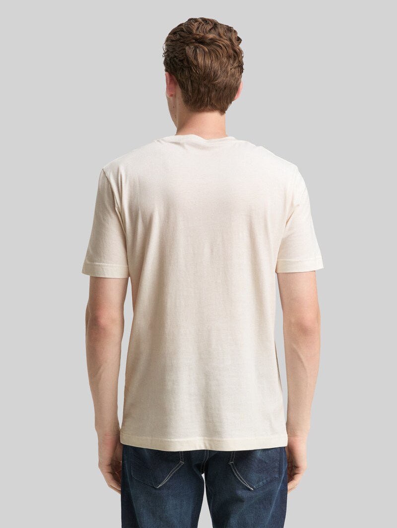 Tom Tailor T-Shirt mit Foto-Print - Gardenia White