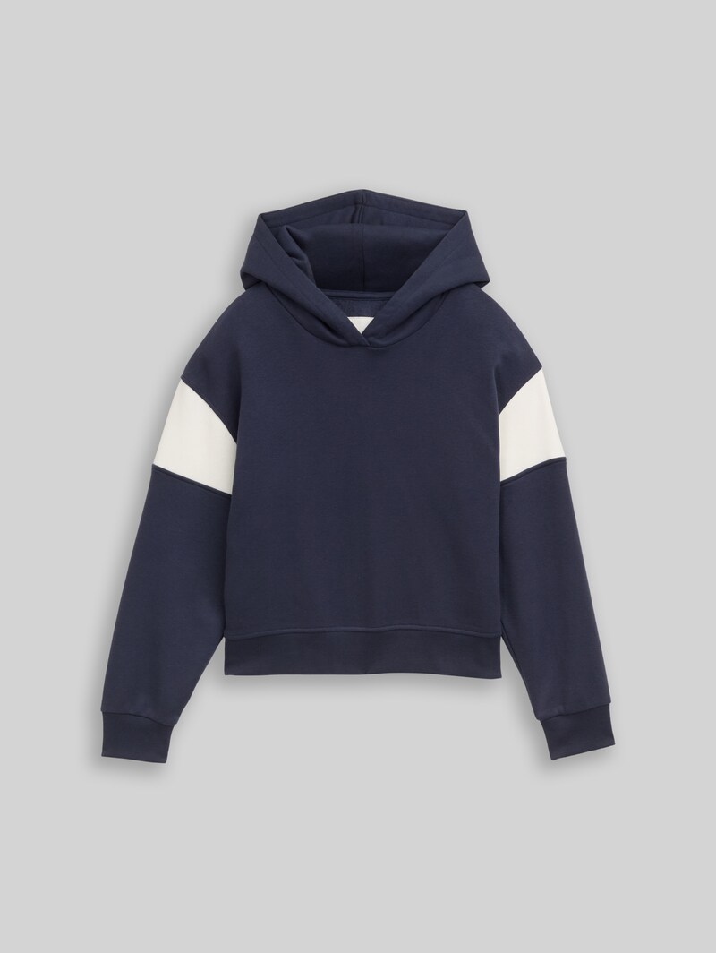 Tom Tailor Oversize Hoodie Sweatshirt mit Rückenprint - Parisien Night Blue