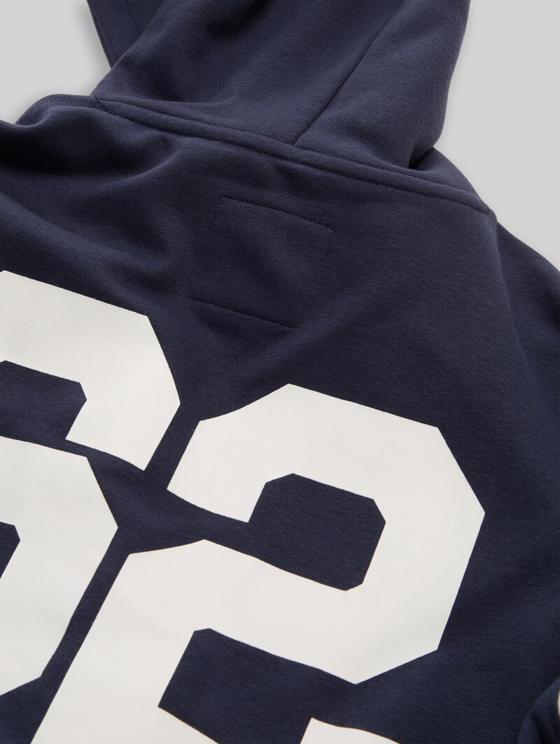 Tom Tailor Oversize Hoodie Sweatshirt mit Rückenprint - Parisien Night Blue