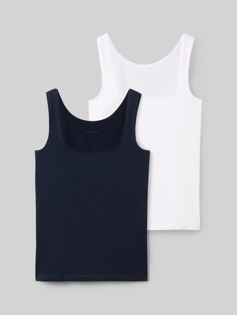 Tom Tailor Basic Top im 2er-Pack - Sky Captain Blue
