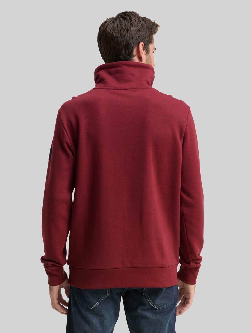 Tom Tailor Snood Sweatshirt mit Logo-Details - Red Navy Grindle Structure