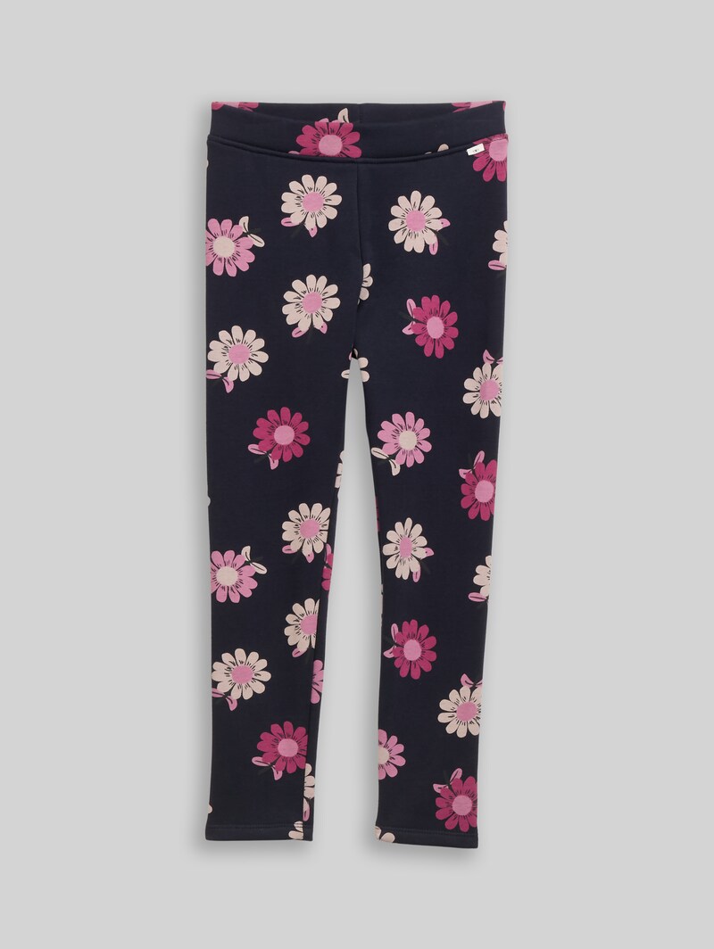 Tom Tailor Thermo Leggings mit Allover-Print - Small Dark Blue Flower Print