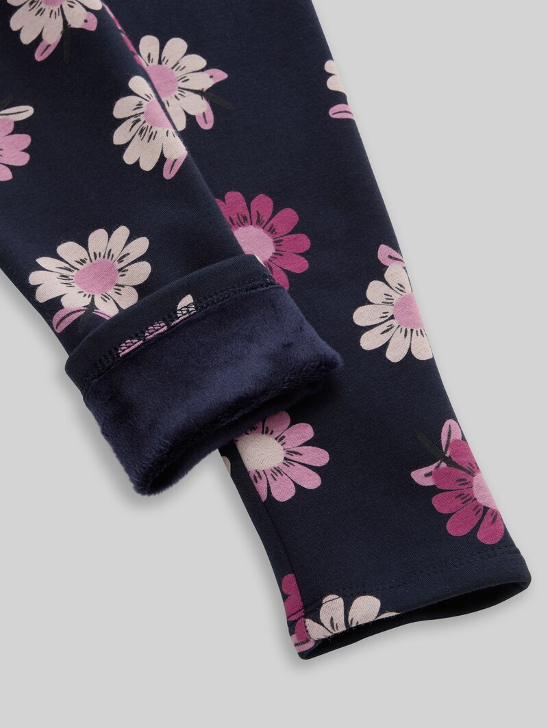 Tom Tailor Thermo Leggings mit Allover-Print - Small Dark Blue Flower Print
