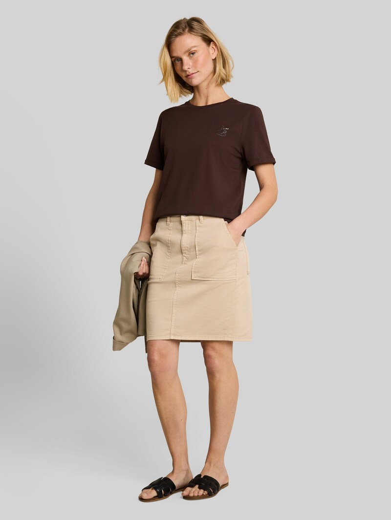 Tom Tailor T-Shirt mit Print - Java Dark Brown