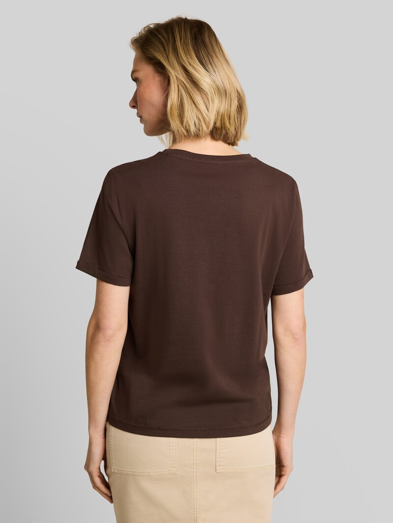 Tom Tailor T-Shirt mit Print - Java Dark Brown