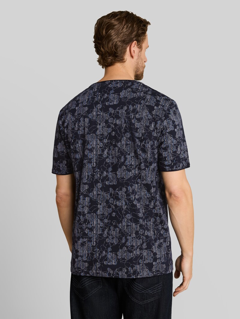 Tom Tailor T-Shirt mit Allover-Print - Navy Irregular Design