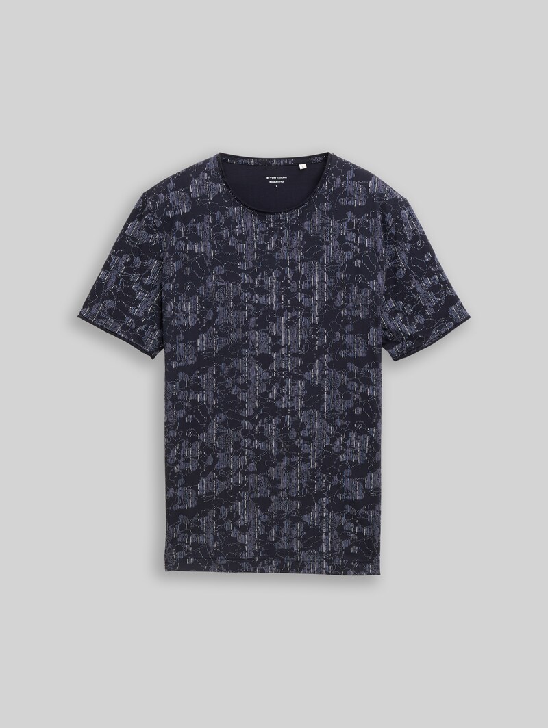 Tom Tailor T-Shirt mit Allover-Print - Navy Irregular Design