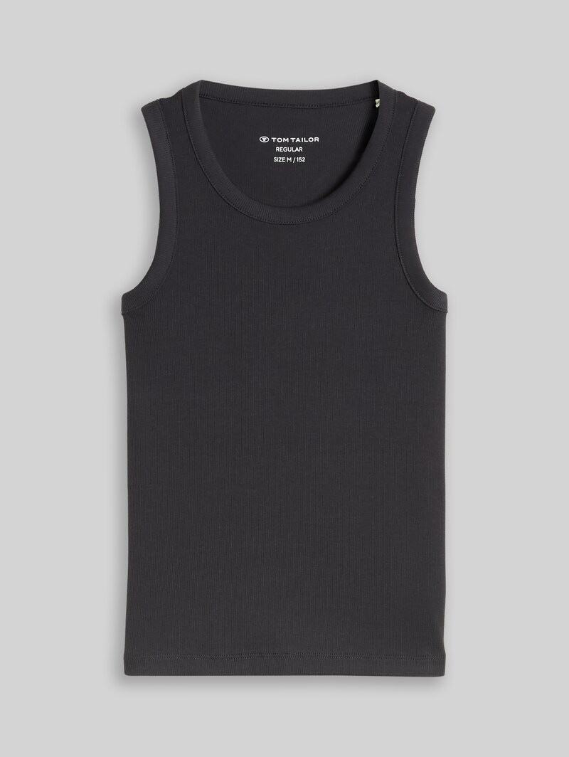 Tom Tailor Basic Ripp Top - Coal Grey