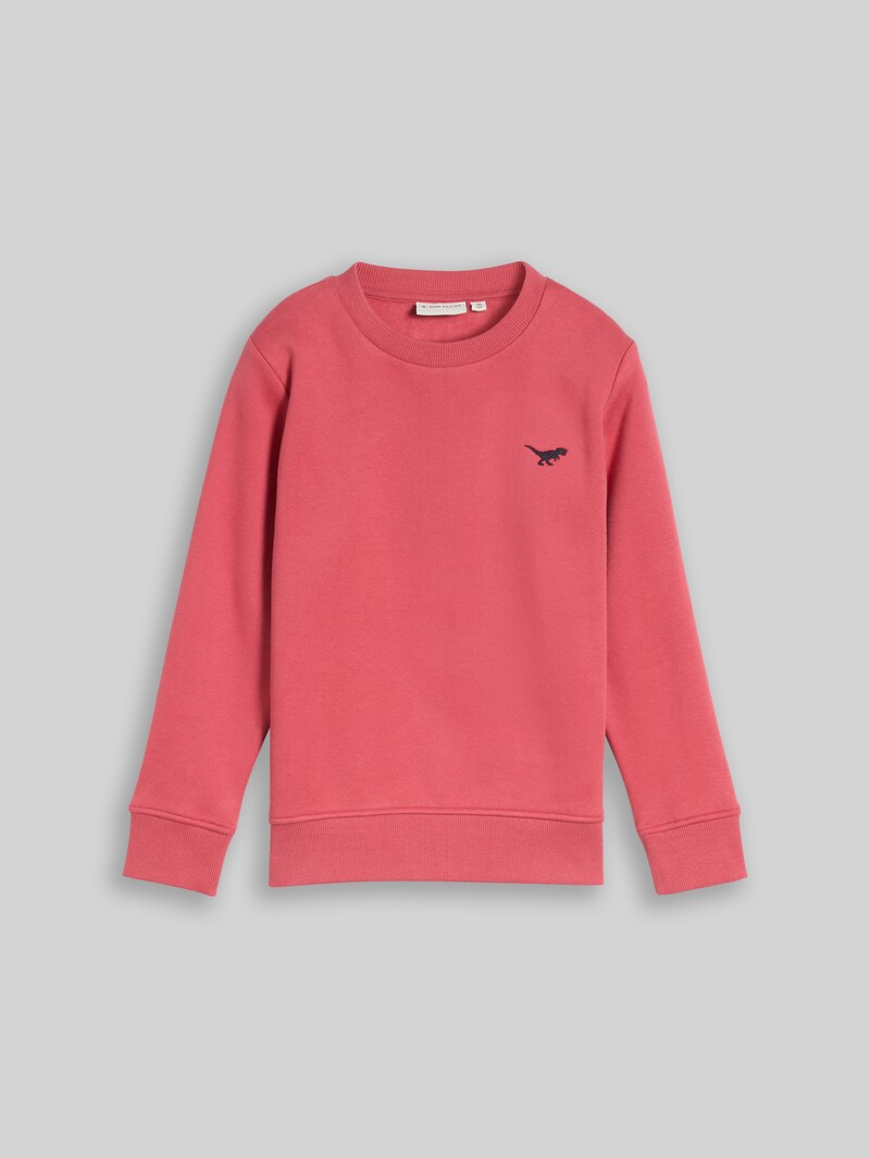 Tom Tailor Sweatshirt mit Dino-Stickerei - Berry Red
