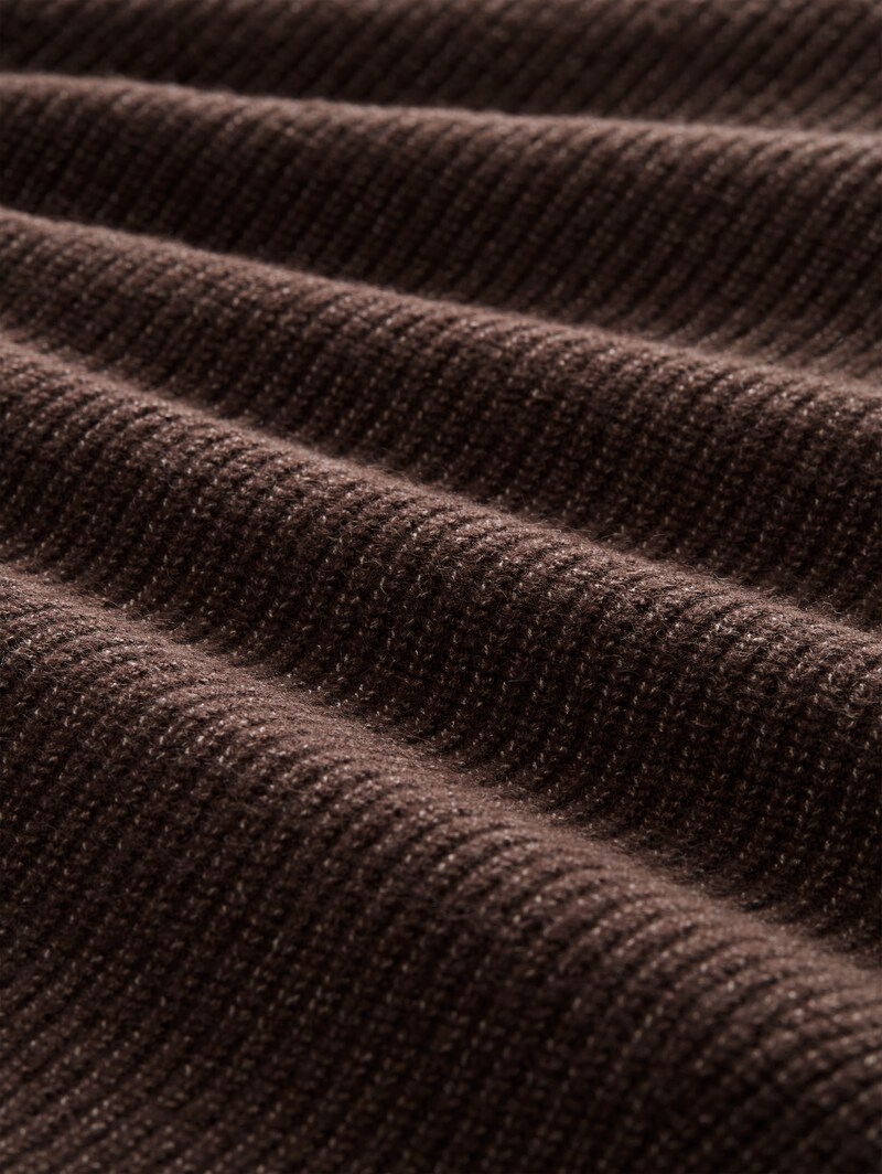 Tom Tailor Plus Size - Oversize Strickpullover mit Rundhalsausschnitt - Java Dark Brown Melange