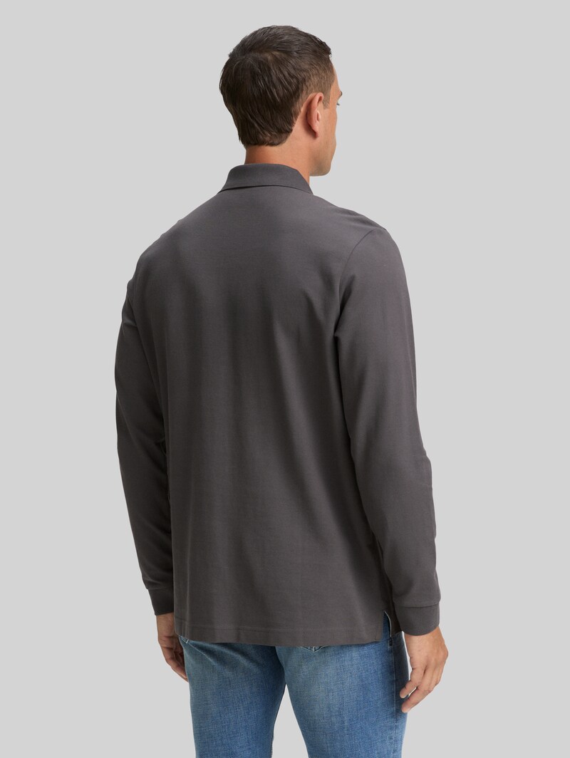 Tom Tailor Langarm Piqué Poloshirt - Dark Shadow