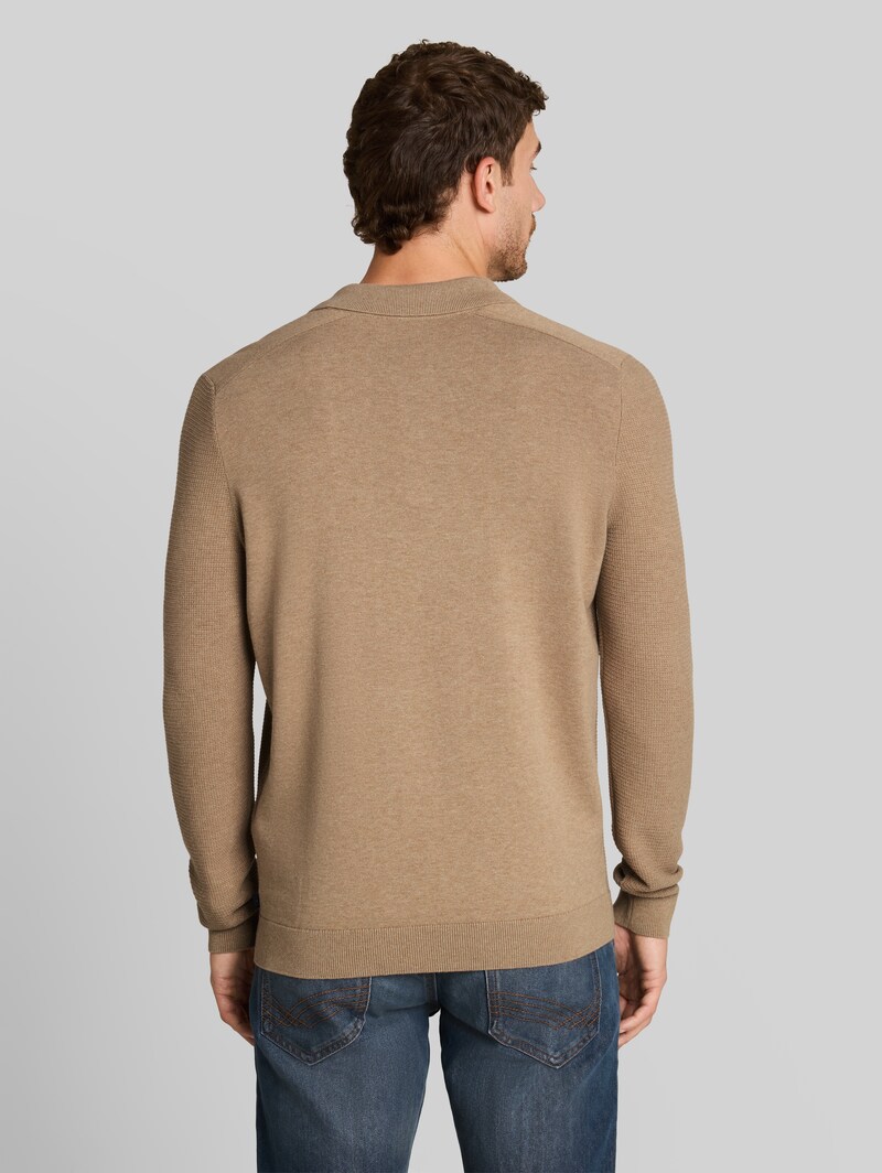 Tom Tailor Strickpullover mit Polokragen - Hazel Brown Melange